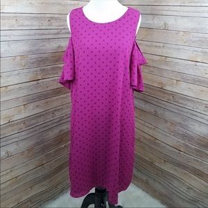 City Streets Purple dot dress